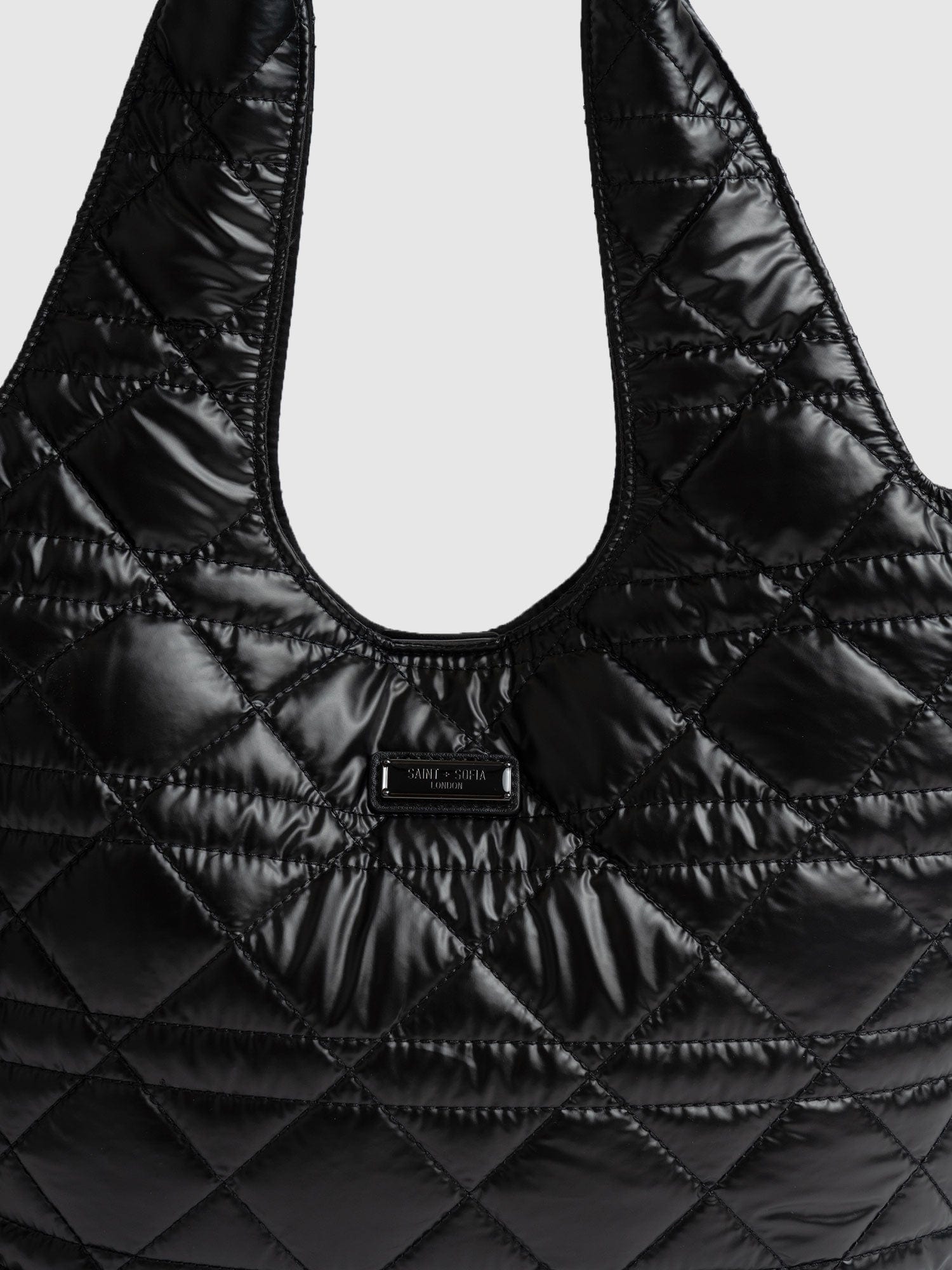 Stella Shoulder Tote Bag Gloss Black - Women's Bags | Saint + Sofia® EU